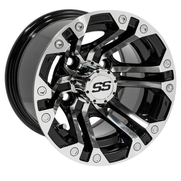GTW Specter 10x7 Machined Black Golf Cart Wheel (Single)