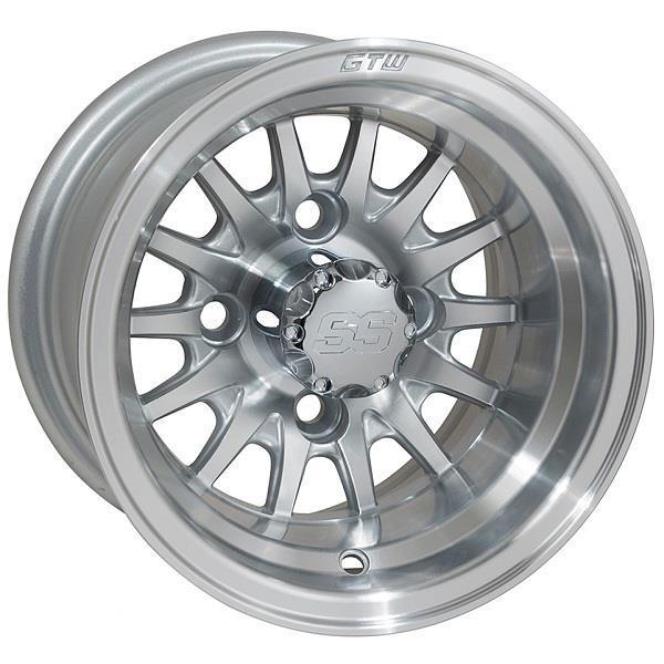 GTW Medusa 10x7 Machined Silver Golf Cart Wheel (Single)