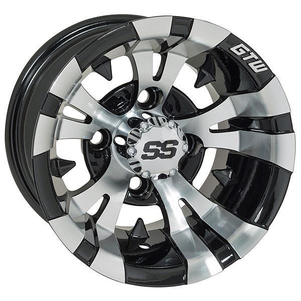 GTW Vampire 14x7 Machined Black Golf Cart Wheel (Single)
