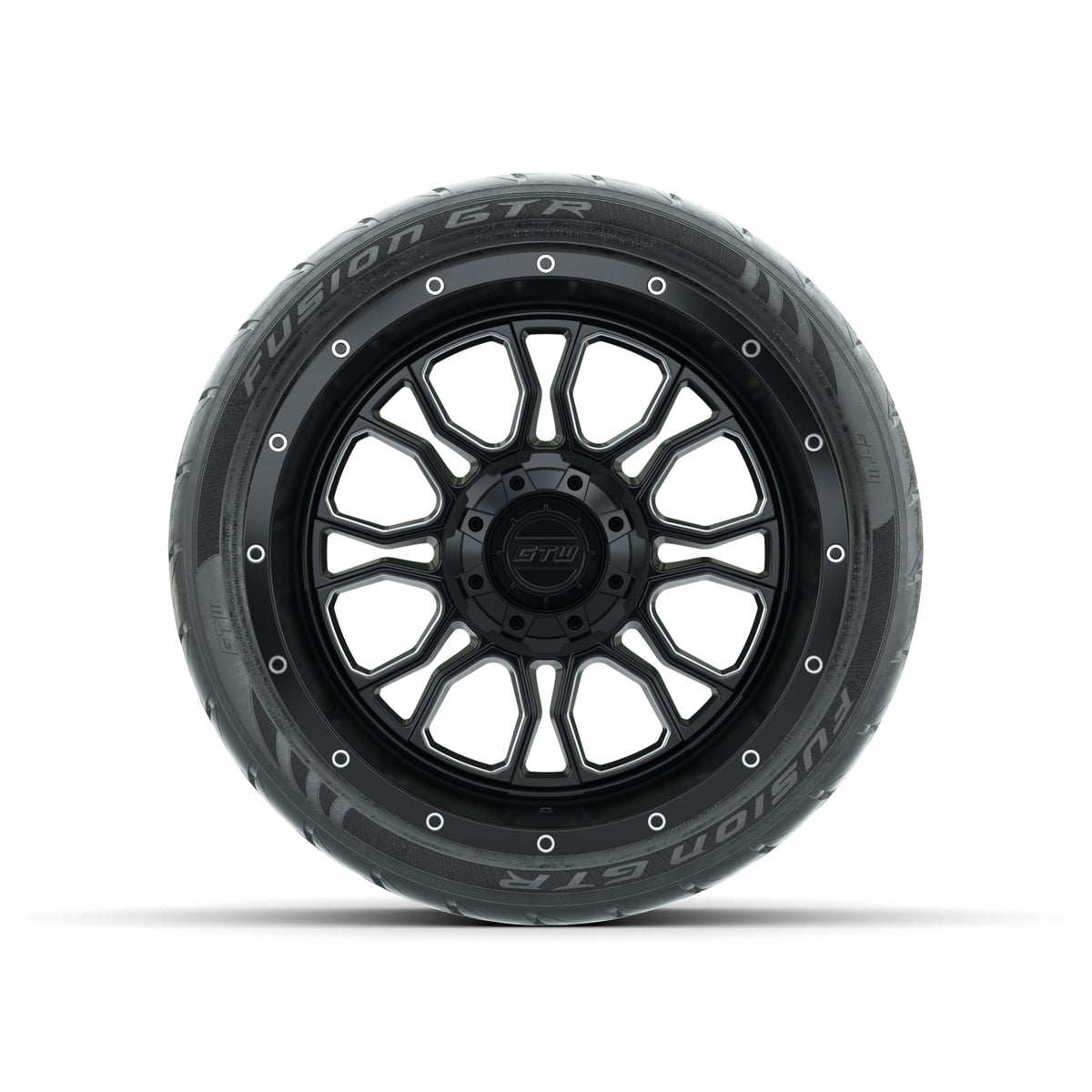 Set of (4) 14" GTW® Volt Machined & Black Wheels with 205/40-R14 Fusion GTR Street Tires