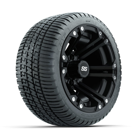 GTW Specter Matte Black 12" Wheels with 205/30-12 Fusion Street Tires Full Set