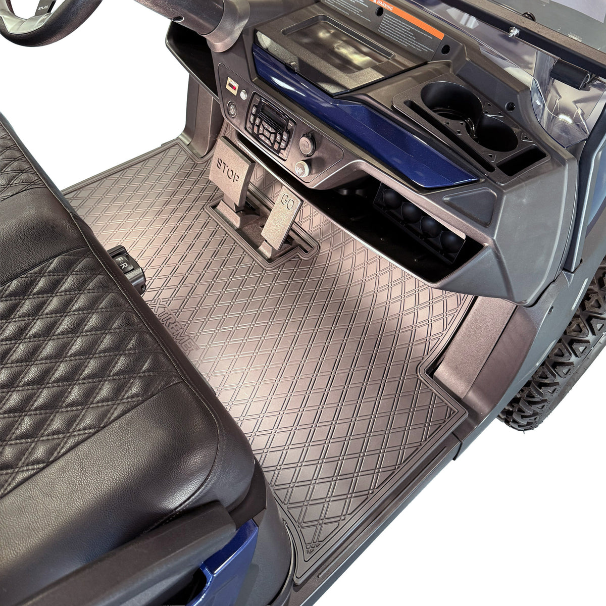 Xtreme Mats Full Coverage Golf Cart Floor Mat – Atlas | All Black