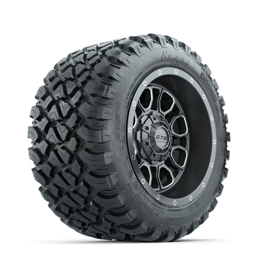 GTW Volt Gunmetal/Machined 12" Wheels with 22x11-R12 Nomad All Terrain Tires Full Set