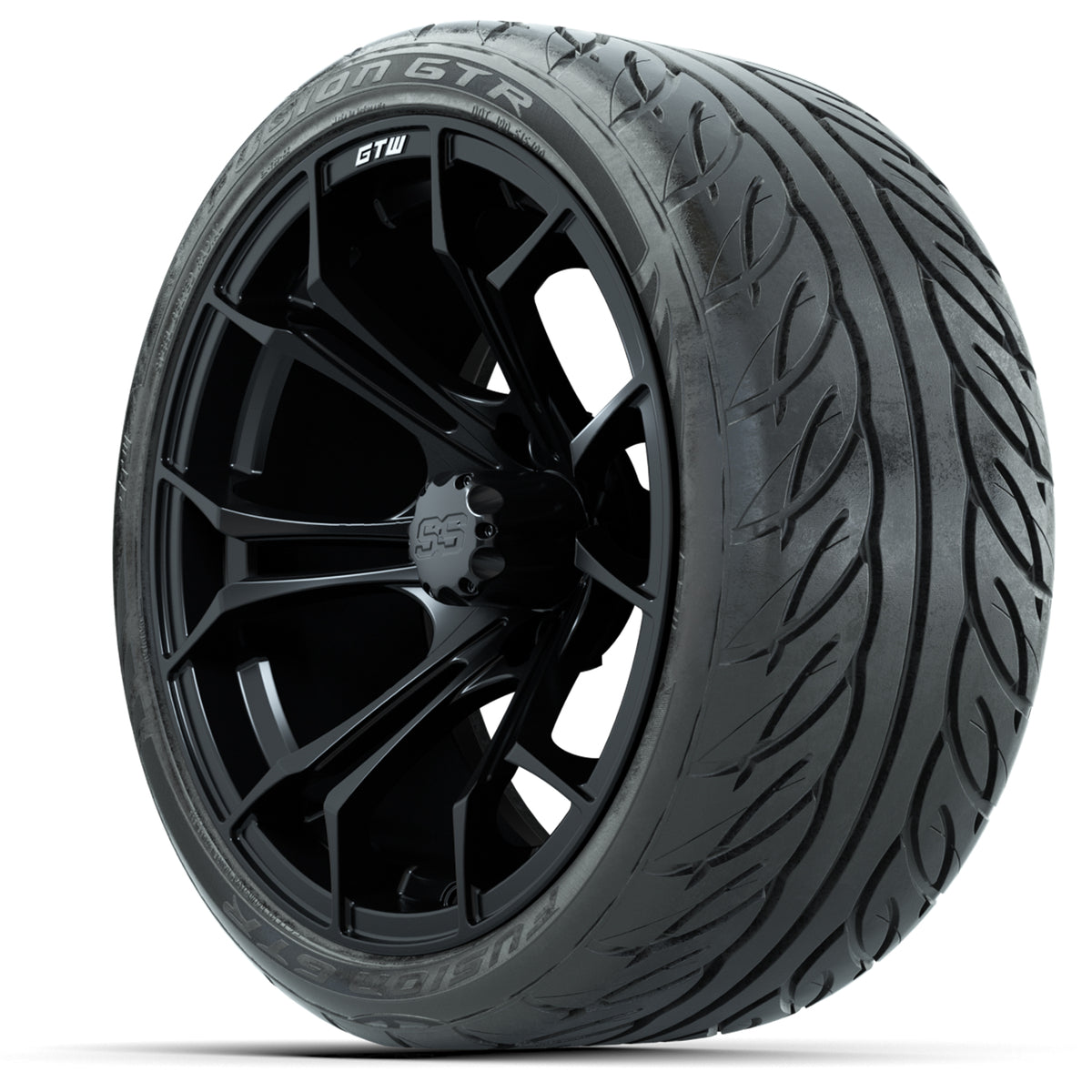 GTW Spyder Matte Black 15" Wheels with 215/40-R15 Fusion GTR Street Tires Full Set