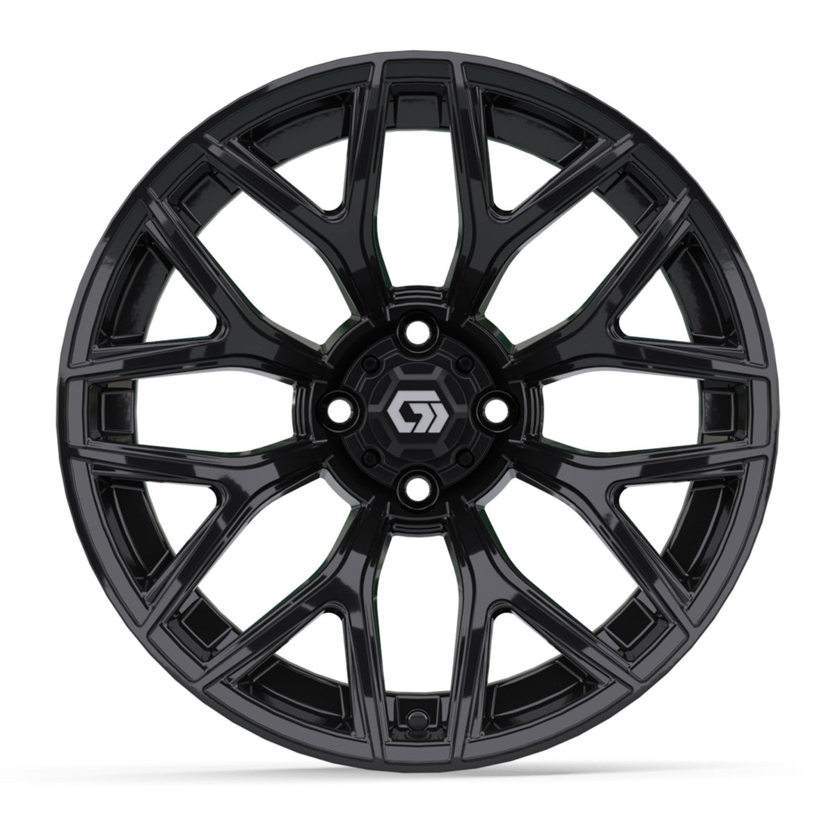 GTW Monaco Gloss Black 16" Golf Cart Wheel