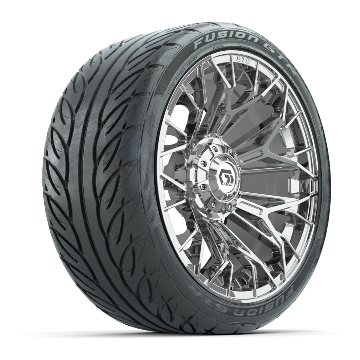 15" GTW® Stellar Chrome Wheels with 215/40-R15 Fusion GTR Street Tires- Set of 4