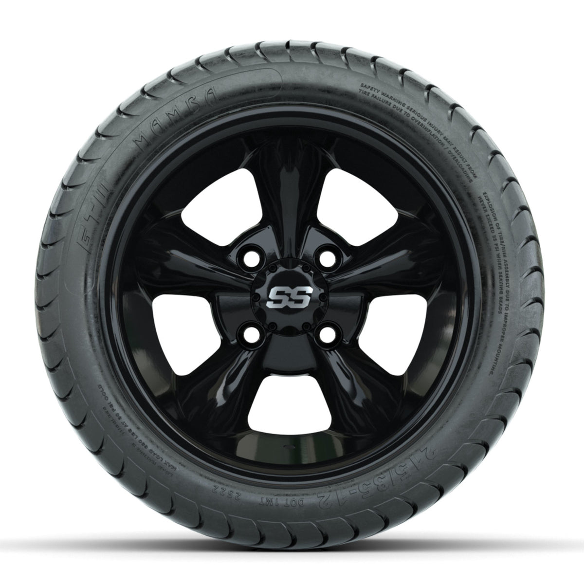 GTW Godfather Black 12" Wheels with 215/35-12 Mamba Street Tires Full Set