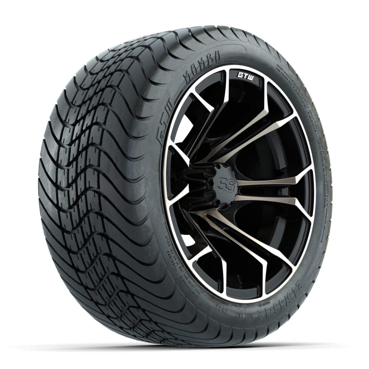 GTW Spyder Bronze/Matte Black 12" Wheels with 215/35-12 Mamba Street Tires Full Set