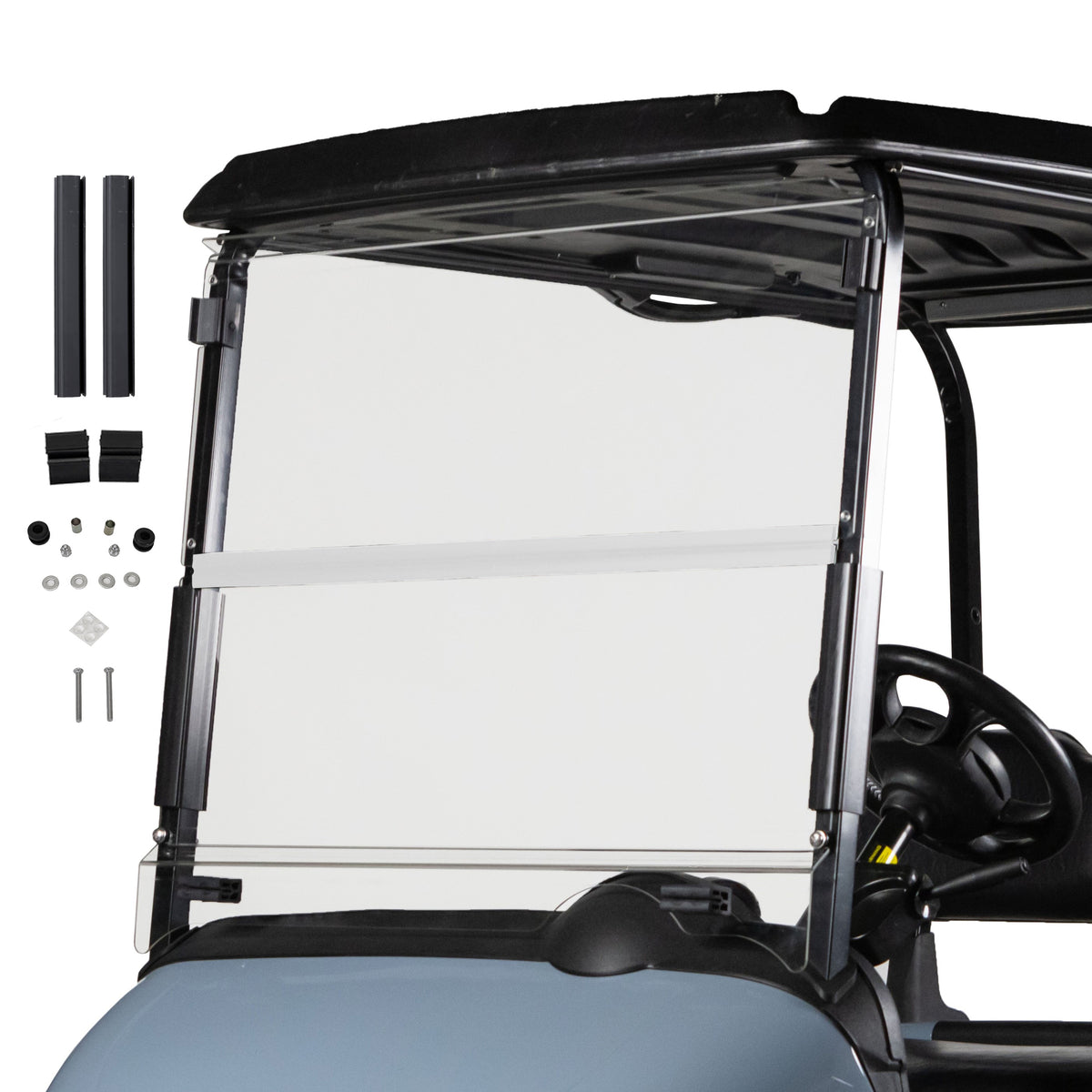 Clear E-Z-GO RXV Folding Windshield 1/4" Thick Acrylic (Years 2008-Up)