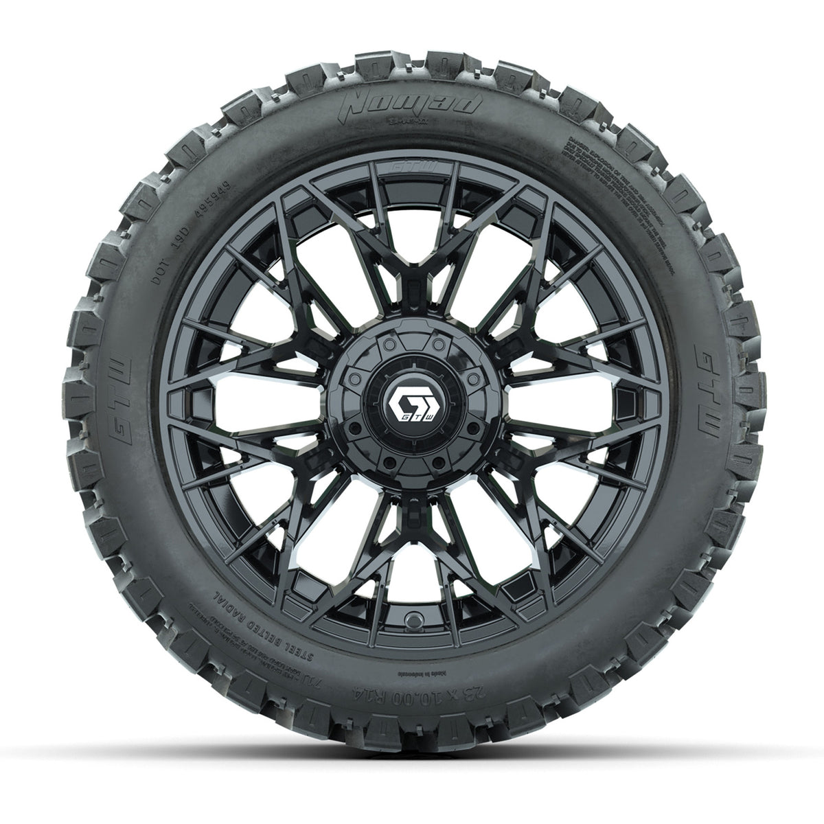 Set of (4) 14" GTW® Stellar Black Wheels with 23x10-R14 Nomad All-Terrain Tires