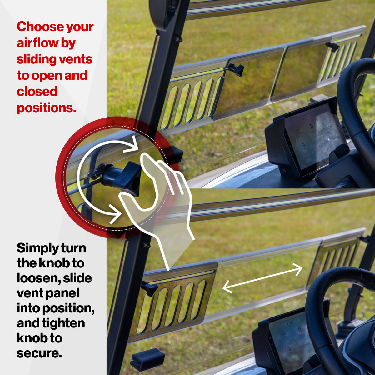 RedDot 1/4" Clear Vented Folding Windshield for ICON i40X & i60LX