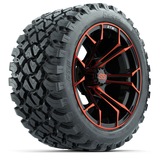 GTW Spyder Red/Black 14" Wheels with 23x10-14 GTW Nomad All-Terrain Tires – Full Set