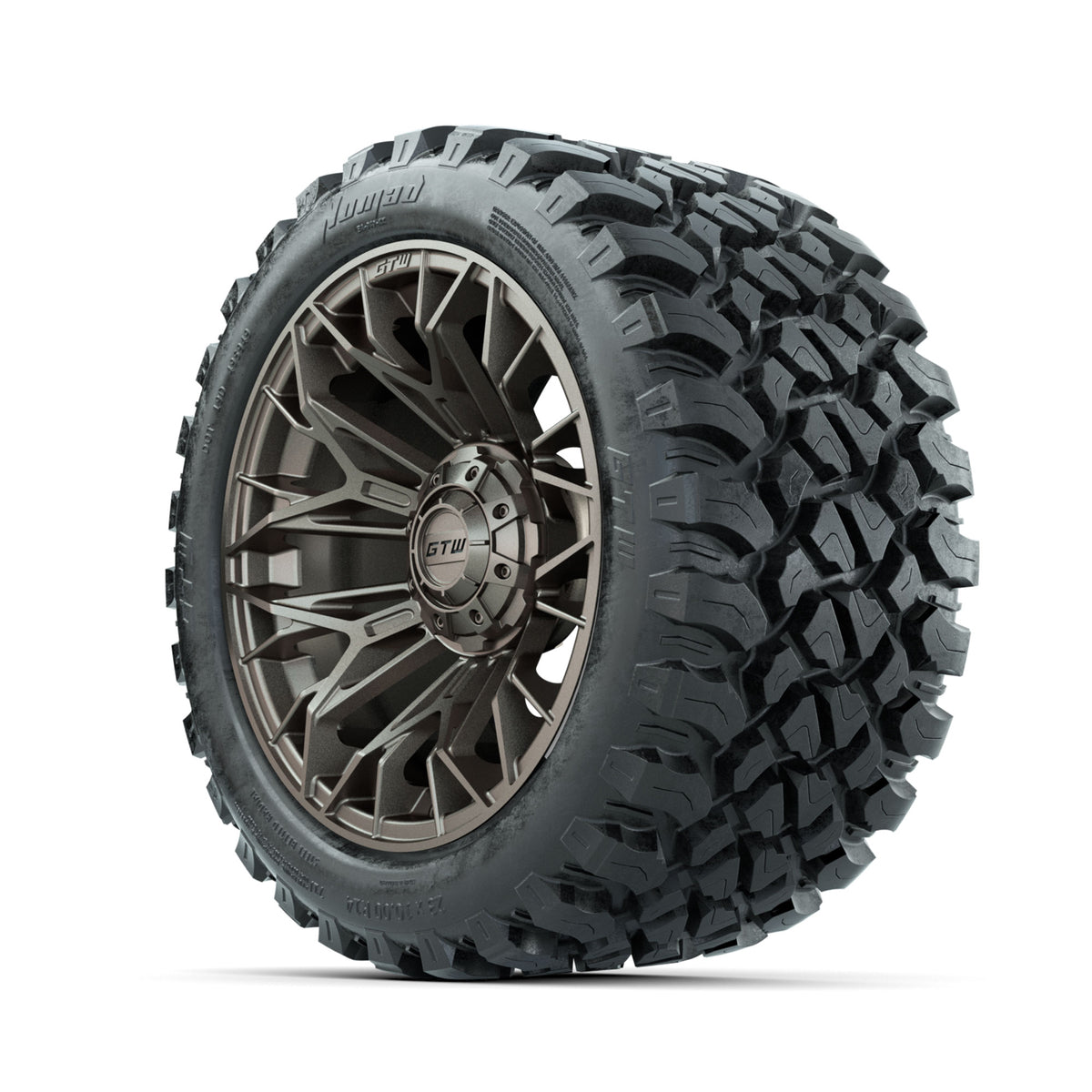 Set of (4) 14" GTW® Stellar Matte Bronze Wheels with 23x10-R14 Nomad All-Terrain Tires