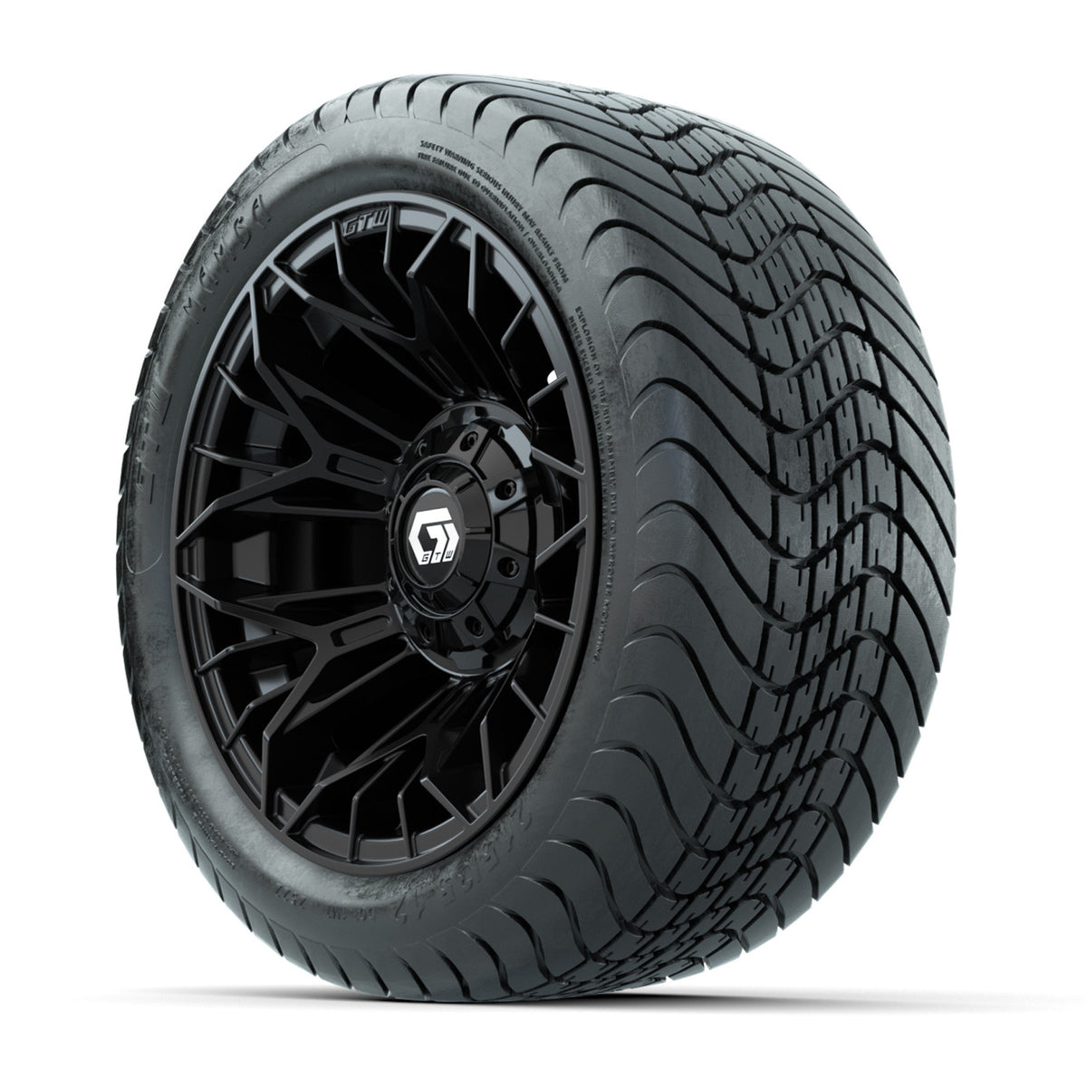 Set of (4) 12" GTW® Stellar Black Wheels with 215/35-12 Mamba Street Tires