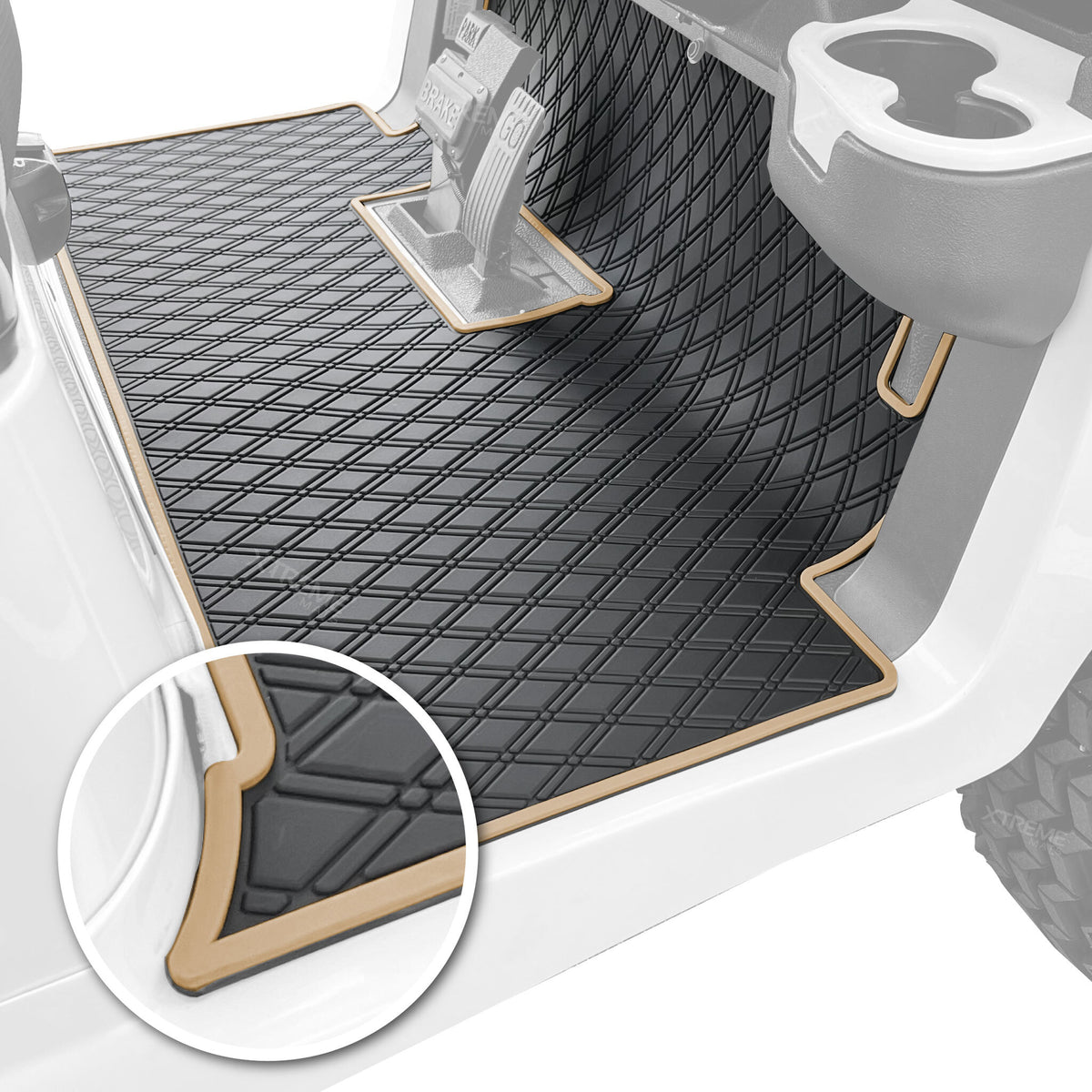 Xtreme Mats Club Car Precedent & Onward Floor Mat | Full Coverage Black & White | 2004-2025