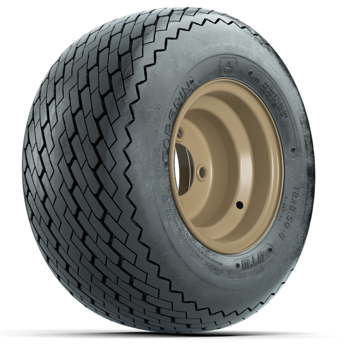 Set of (4) 8" Stone Steel Wheels with 18x8.5-8 GTW Tires