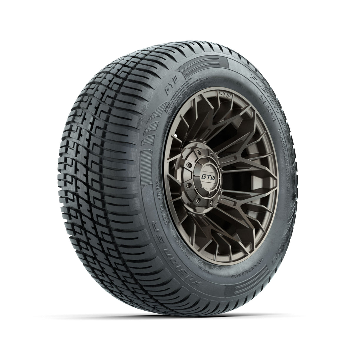 Set of (4) 12" GTW® Stellar Matte Bronze Wheels with 215/50-R12 Fusion S/R Street Tires
