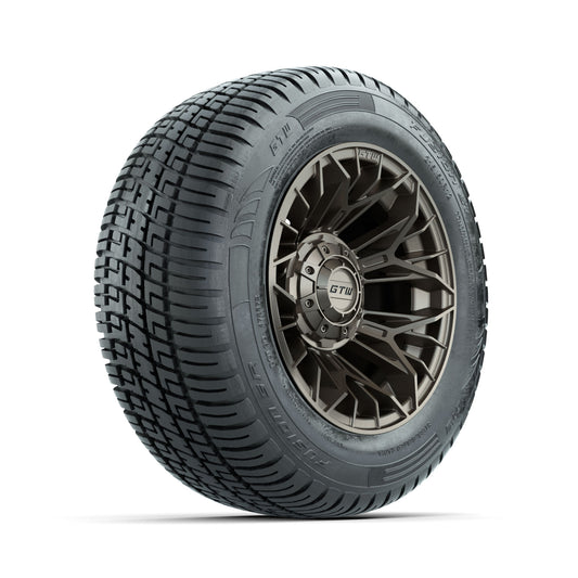 Set of (4) 12" GTW® Stellar Matte Bronze Wheels with 215/50-R12 Fusion S/R Street Tires