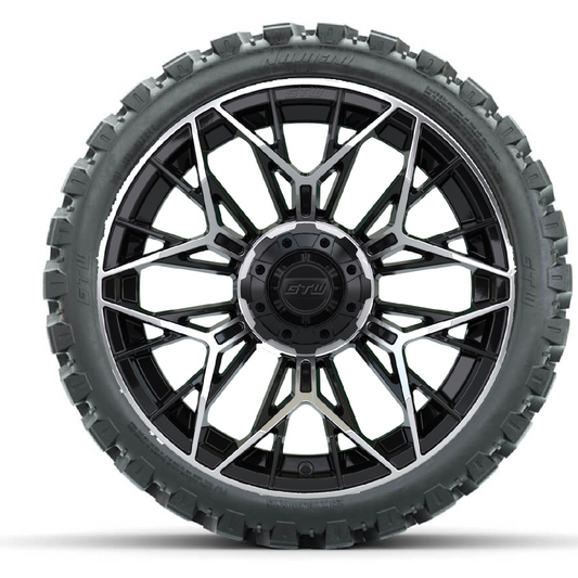 GTW Stellar Machined & Black 15" Wheels & 23x10-R15 Nomad All-Terrain Tires – Set of 4