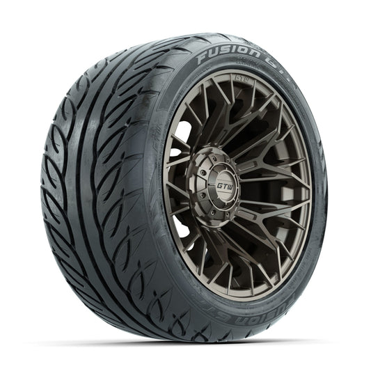 GTW Stellar Matte Bronze 14 in Wheels with 225/40-R14 Fusion GTR Street Tires Full Set