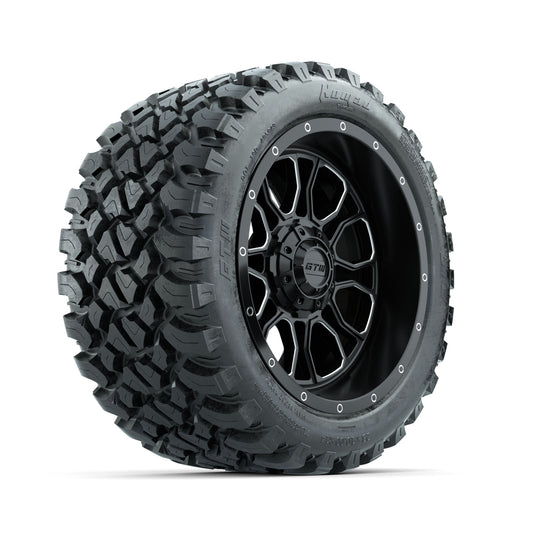 Set of (4) 14" GTW® Volt Machined & Black Wheels with 23x10-R14 Nomad All-Terrain Tires