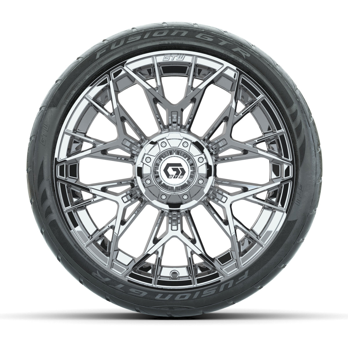15" GTW® Stellar Chrome Wheels with 215/40-R15 Fusion GTR Street Tires- Set of 4