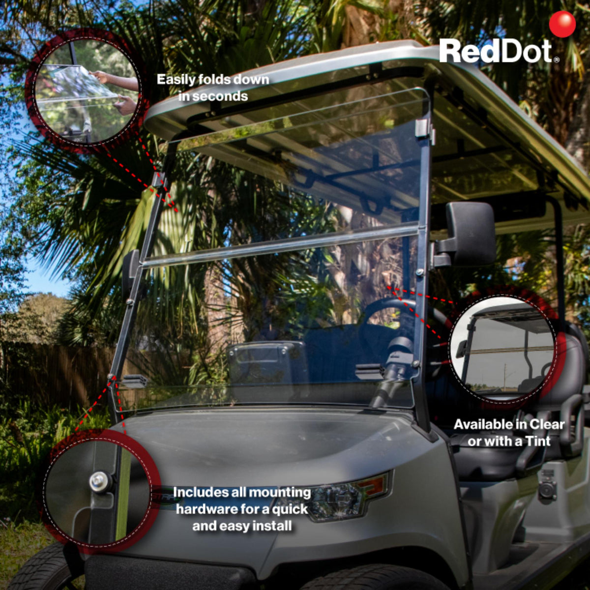 Star EV Capella Tinted Folding Windshield | 3/16" Acrylic | Made in USA