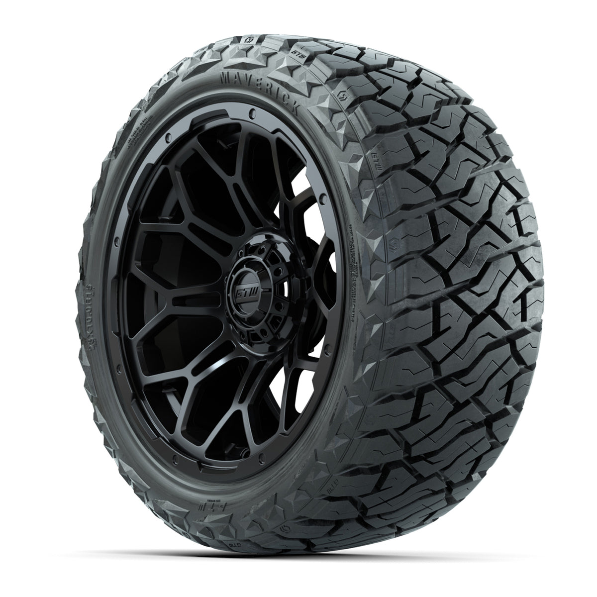 GTW Bravo Matte Black 15" Wheels with 23x10.00-R15 Maverick All-Terrain Tires – Full Set