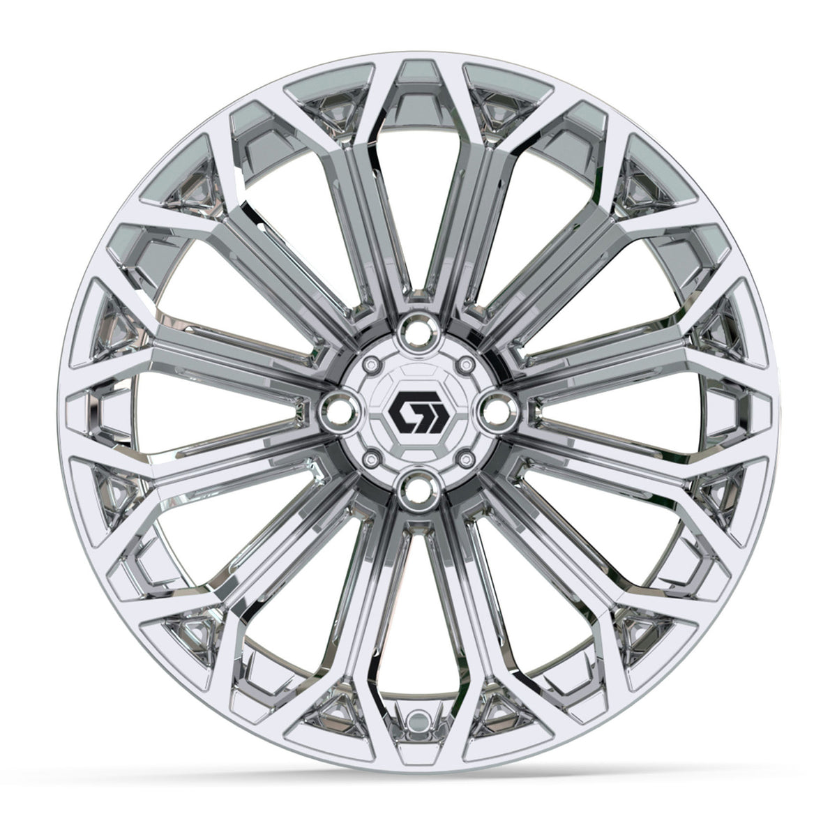 GTW® Phantom Chrome 16" Golf Cart Wheel - Single