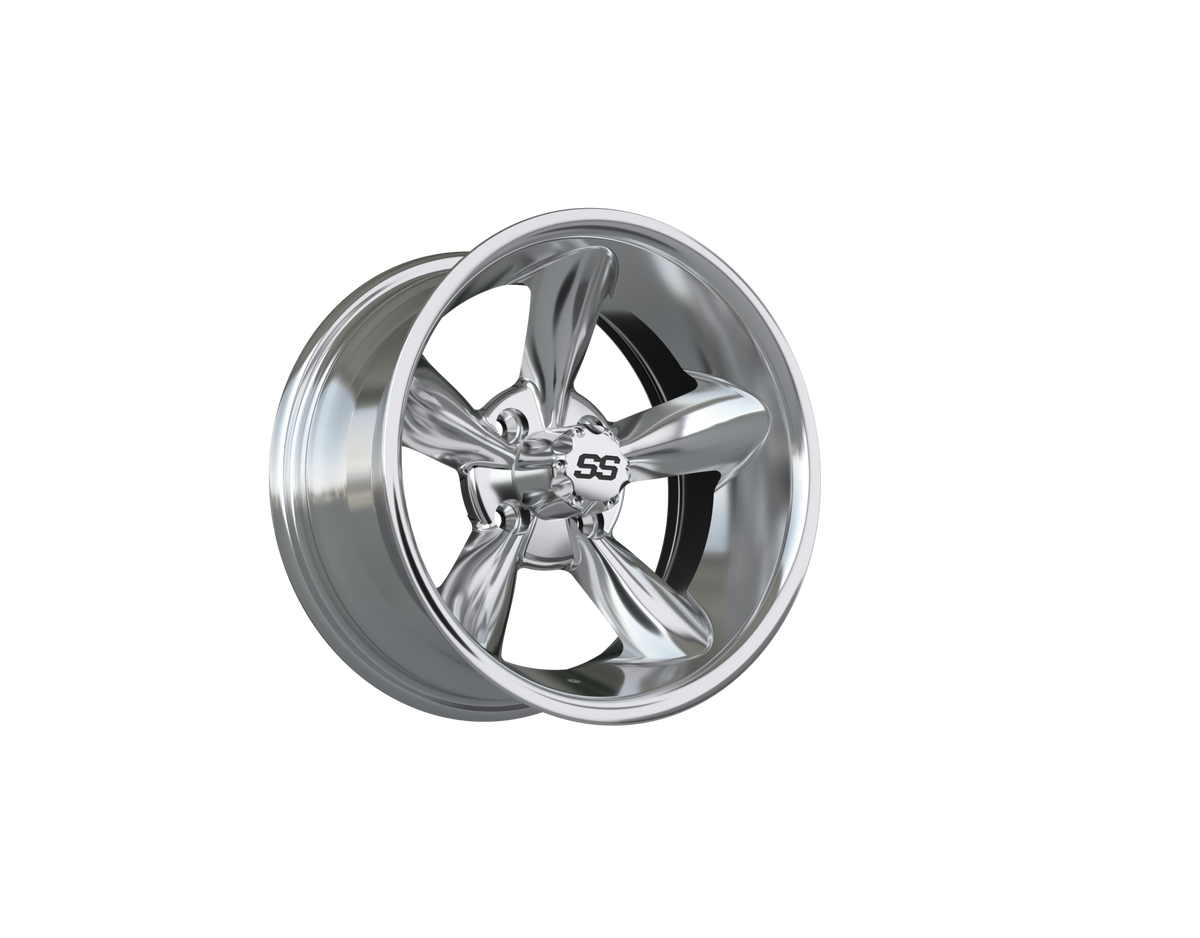 GTW Godfather Chrome 14" Golf Cart Wheel (14x7) – Universal Fit
