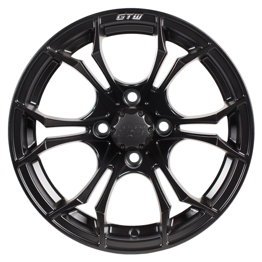 GTW Spyder Matte Black 14" Golf Cart Wheel (14x7) – Universal Fit
