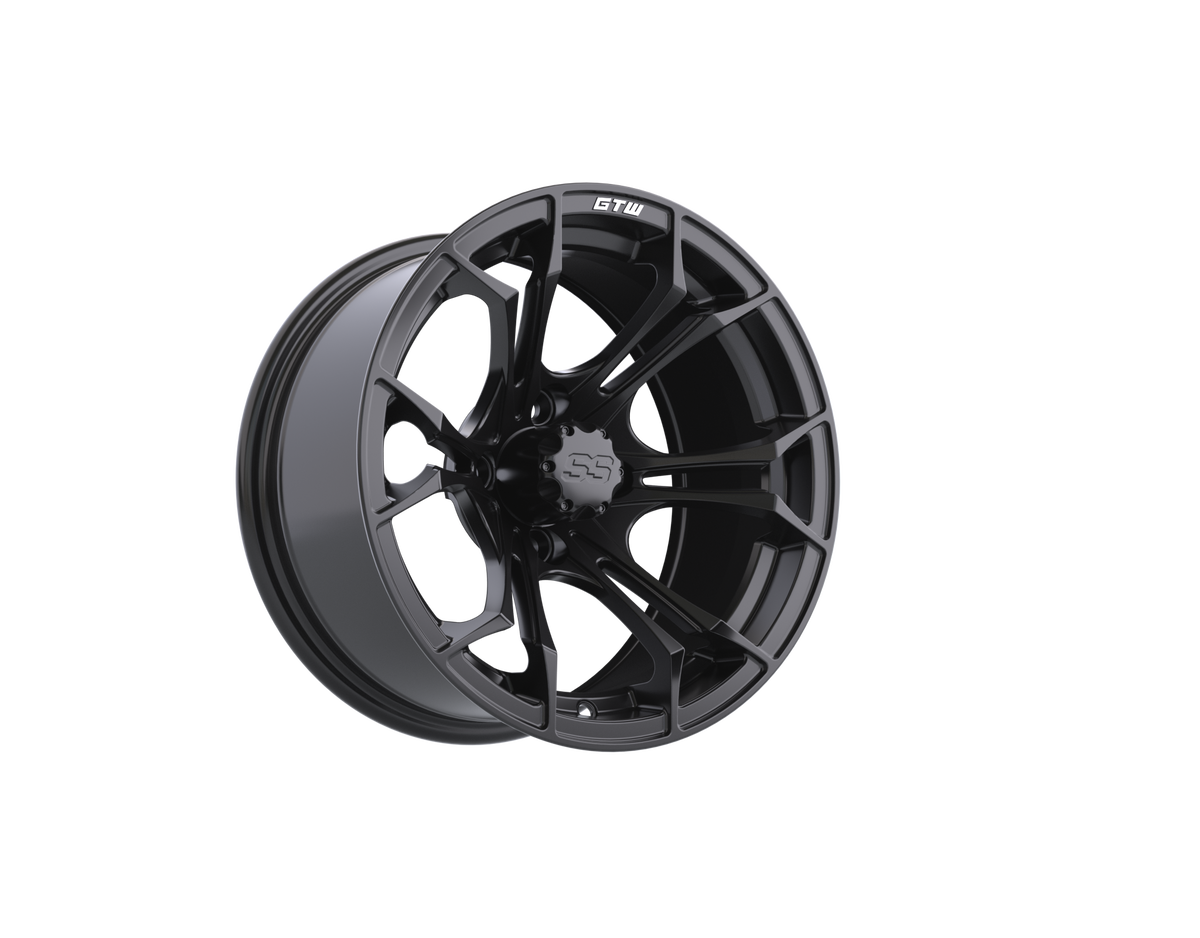 GTW Spyder Matte Black 14" Golf Cart Wheel (14x7) – Universal Fit