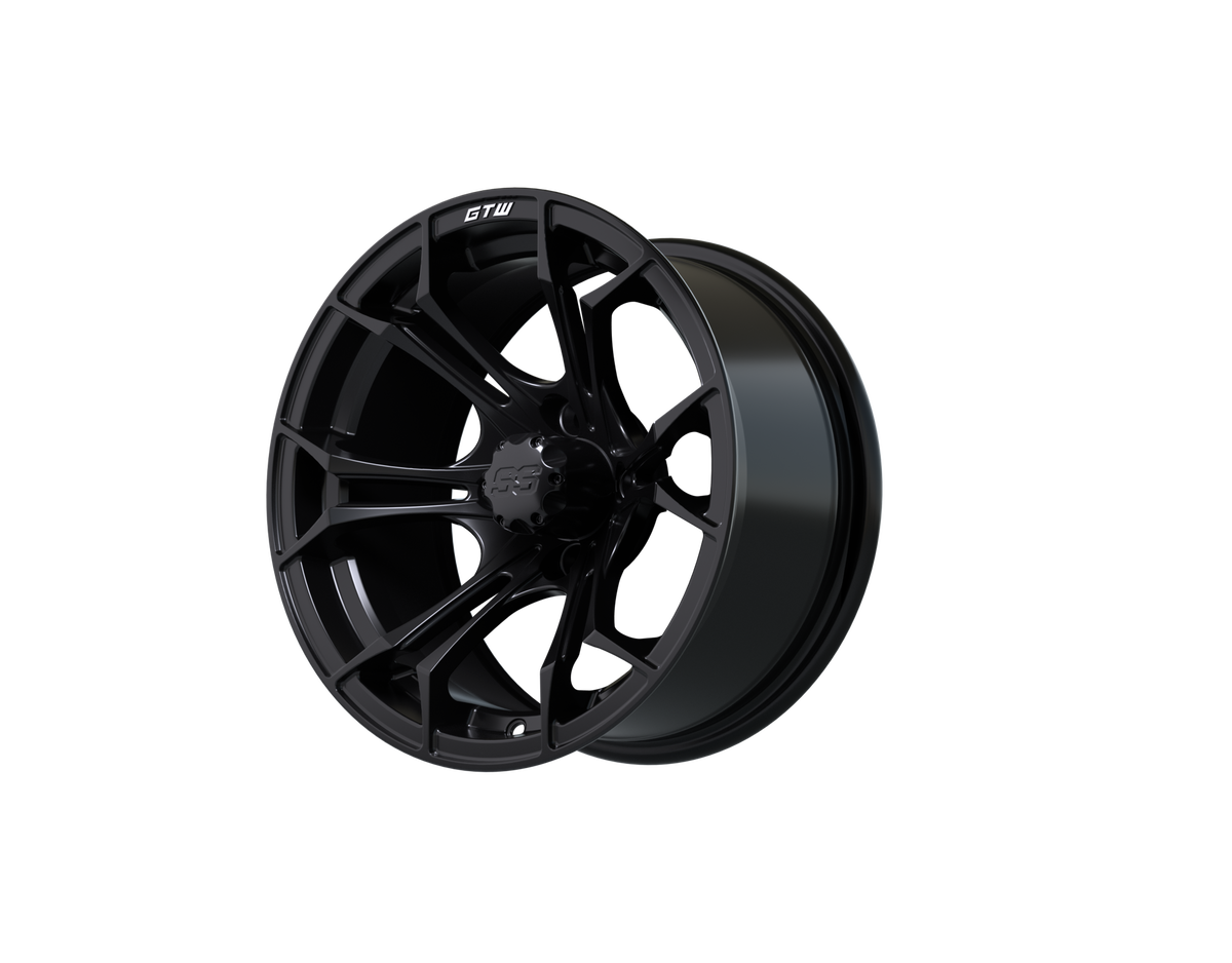 GTW Spyder Matte Black 14" Golf Cart Wheel (14x7) – Universal Fit