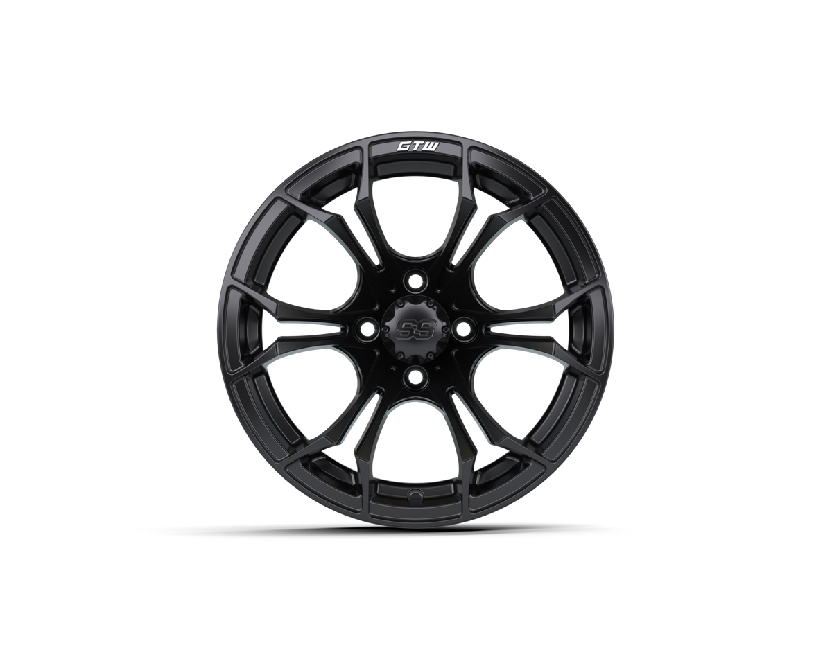 GTW Spyder Matte Black 14" Golf Cart Wheel (14x7) – Universal Fit