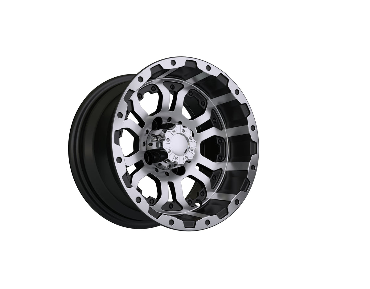 12" GTW Omega Black with Machined Accents Wheel