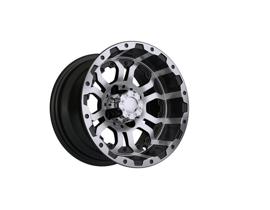 12" GTW Omega Black with Machined Accents Wheel