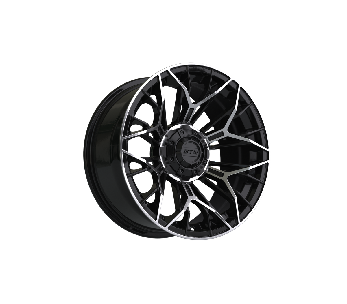 GTW Stellar Black & Machined 15" Golf Cart Wheel (Single)