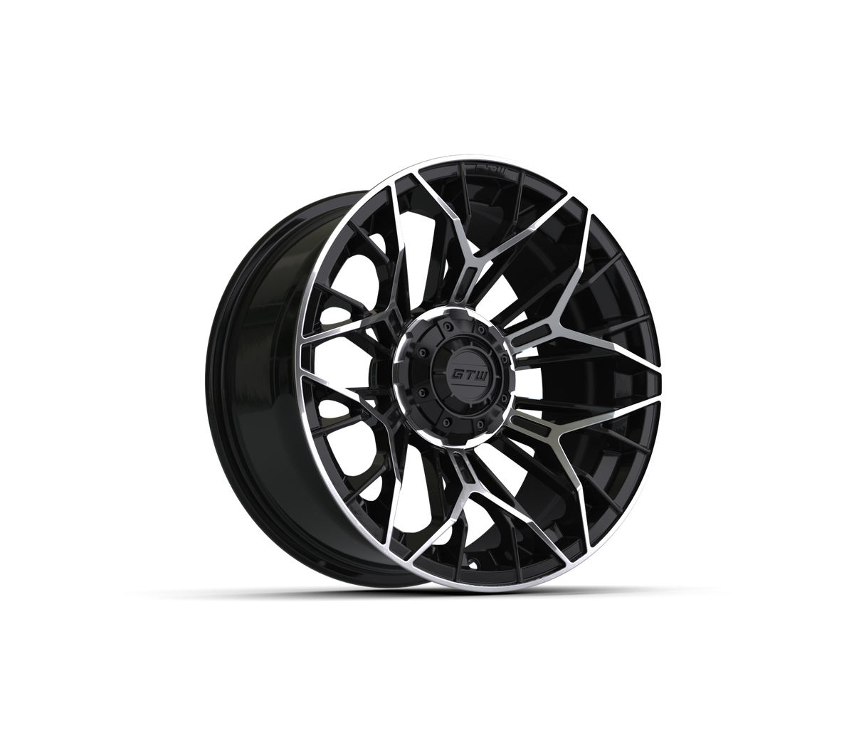GTW Stellar Black & Machined 15" Golf Cart Wheel (Single)