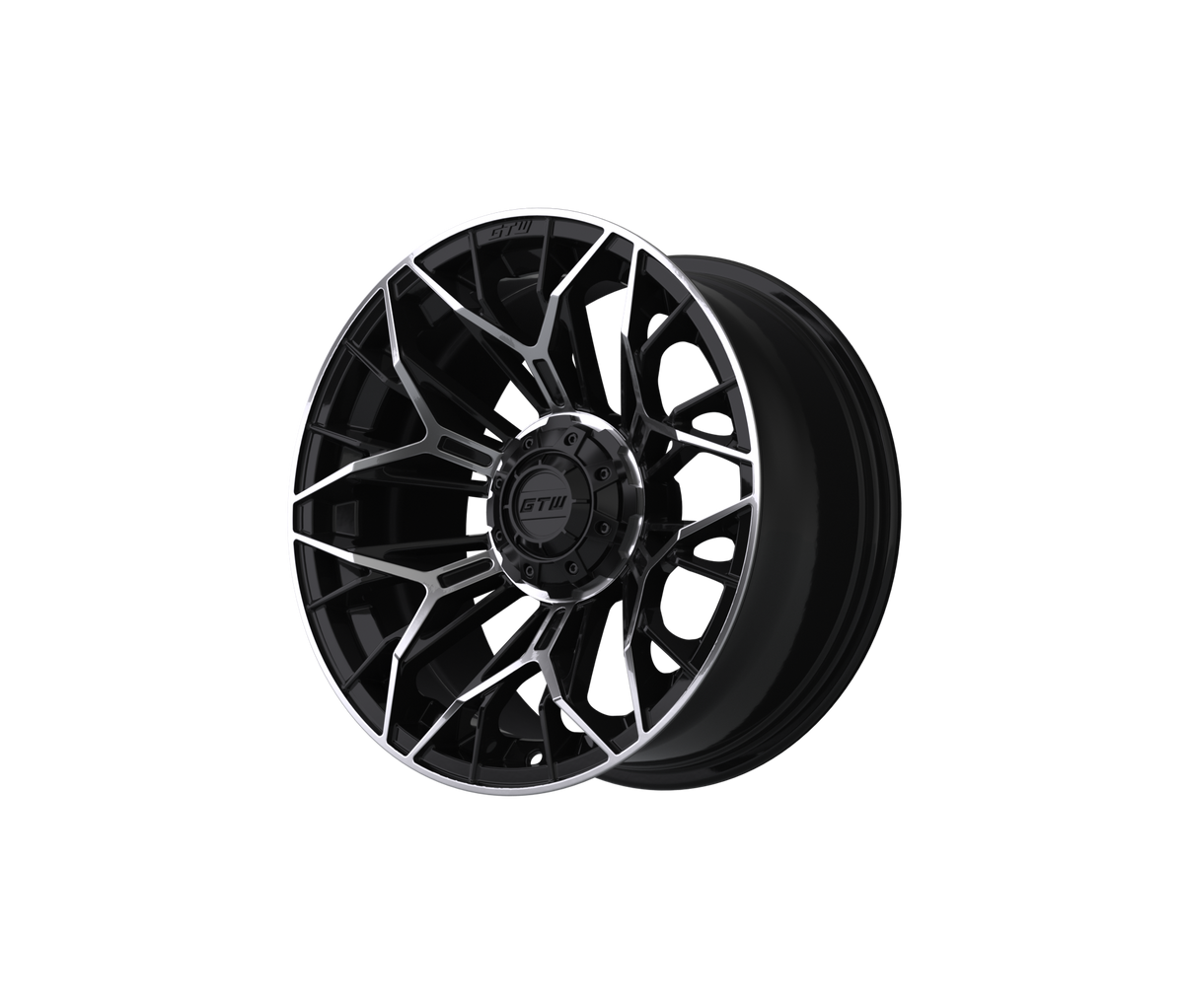 GTW Stellar Black & Machined 15" Golf Cart Wheel (Single)