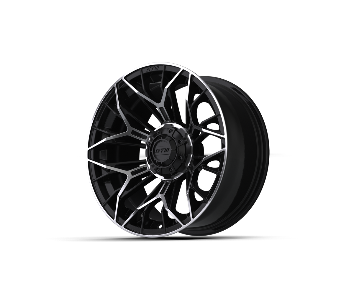 GTW Stellar Black & Machined 15" Golf Cart Wheel (Single)