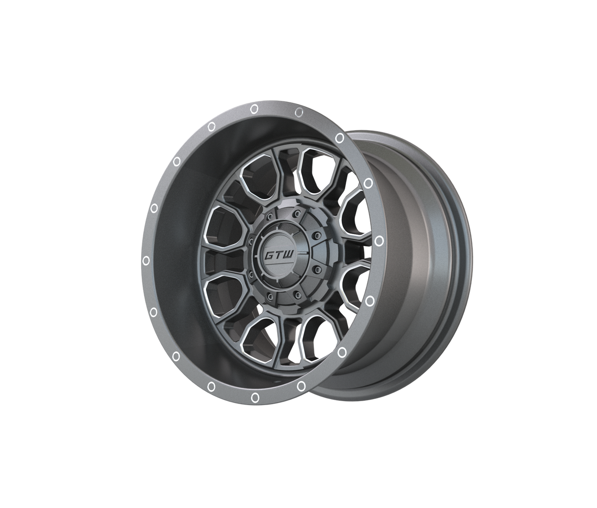 12" GTW Volt Gunmetal with Machined Accents Wheel