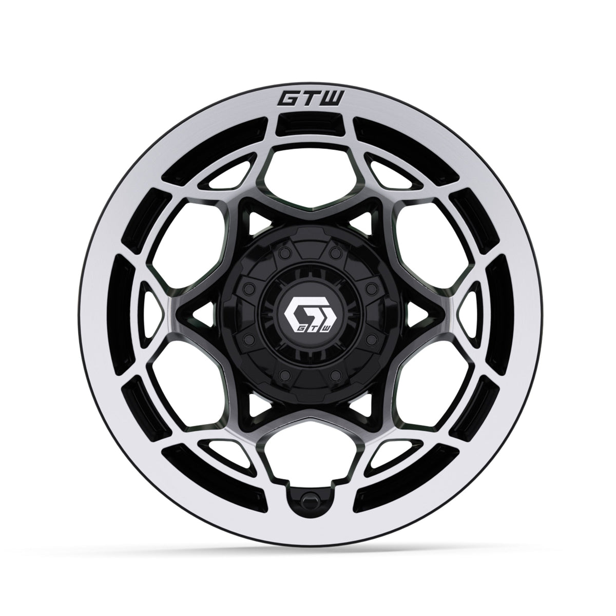 12" GTW Nexus Gloss Black with Silver Face Wheel