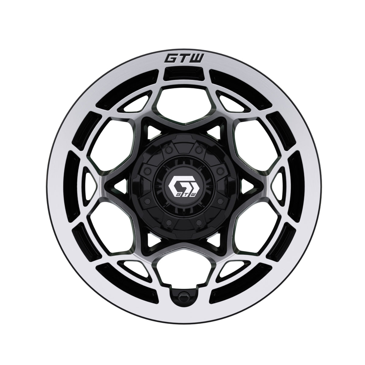 12" GTW Nexus Gloss Black with Silver Face Wheel
