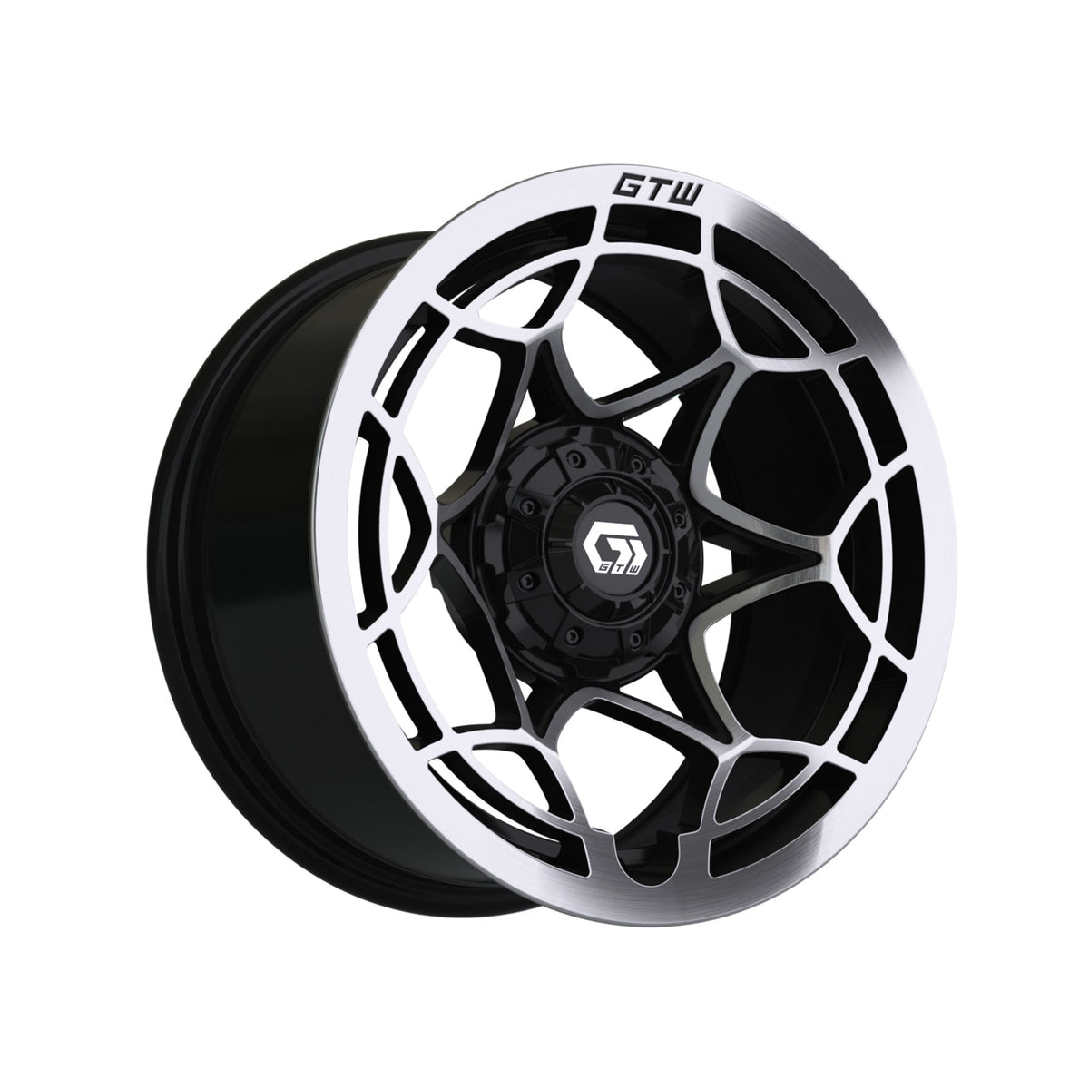 14" GTW Nexus Gloss Black with Silver Face Wheel
