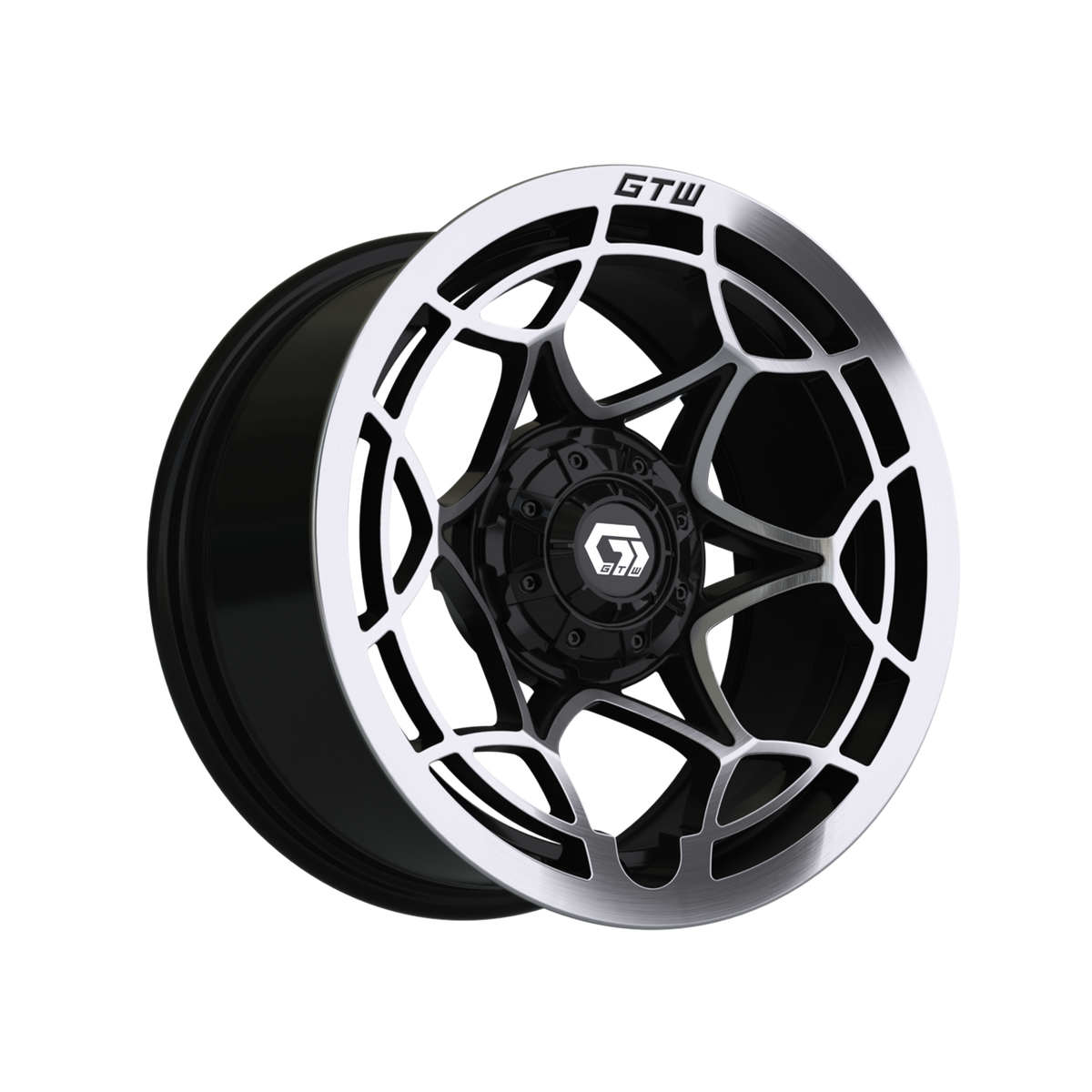 14" GTW Nexus Gloss Black with Silver Face Wheel