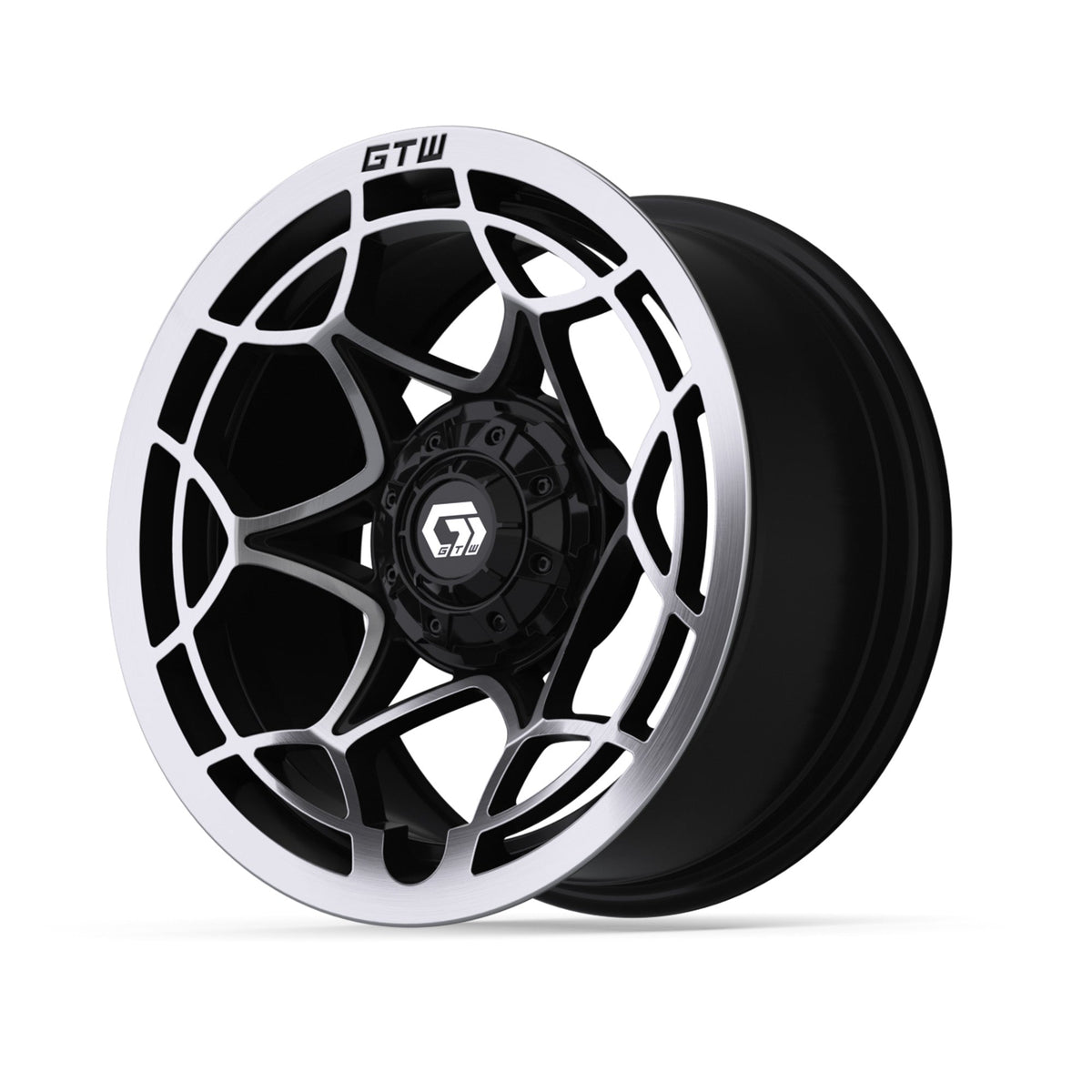 14" GTW Nexus Gloss Black with Silver Face Wheel