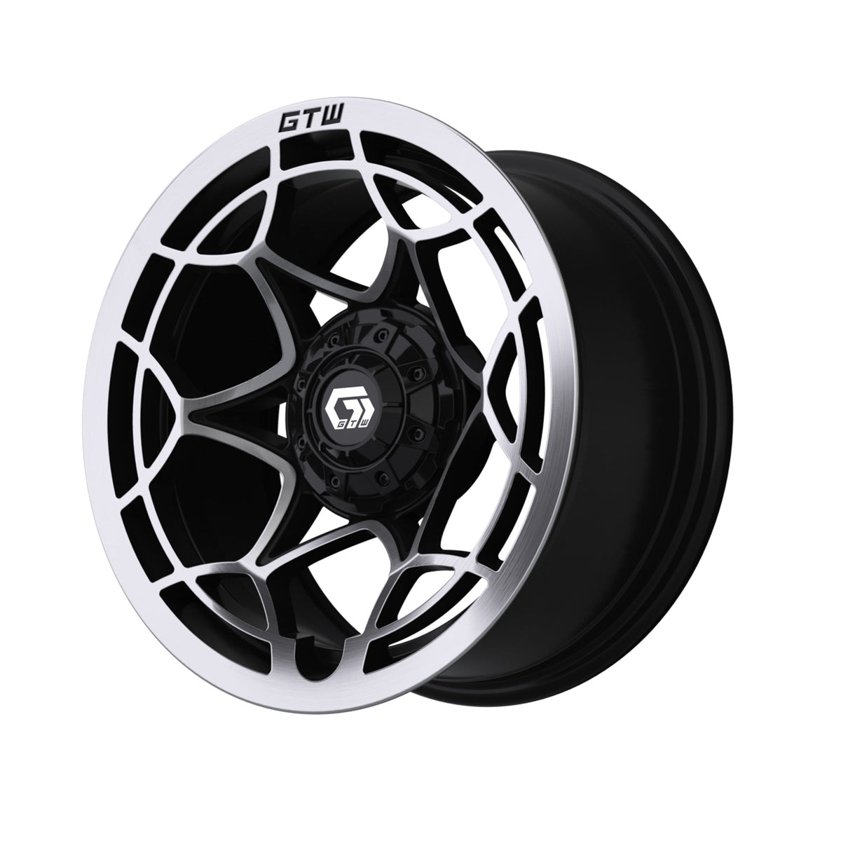 14" GTW Nexus Gloss Black with Silver Face Wheel