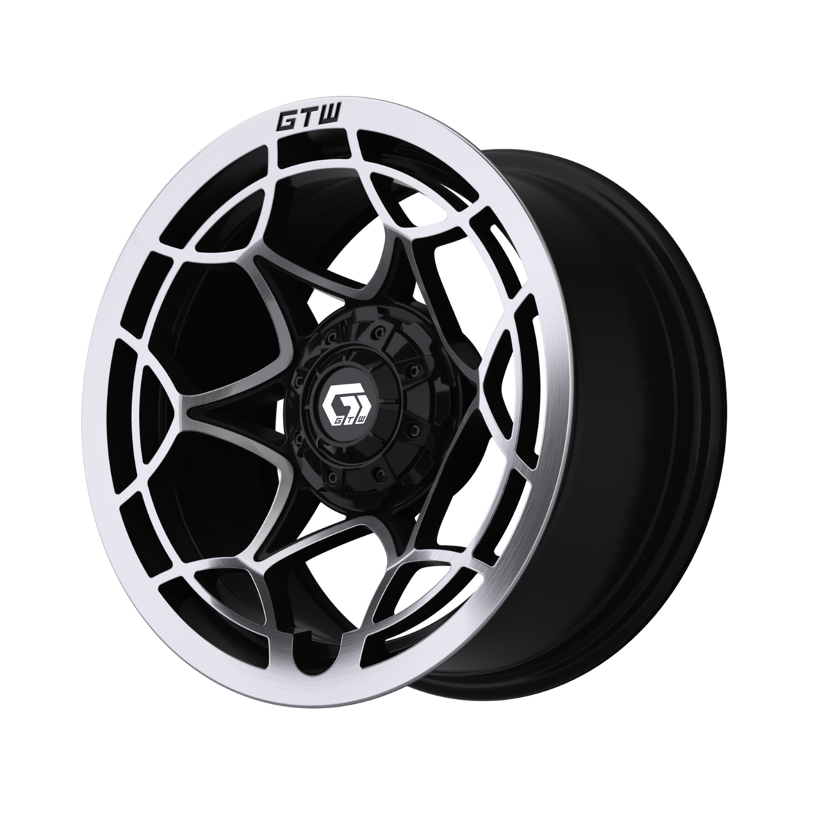 14" GTW Nexus Gloss Black with Silver Face Wheel