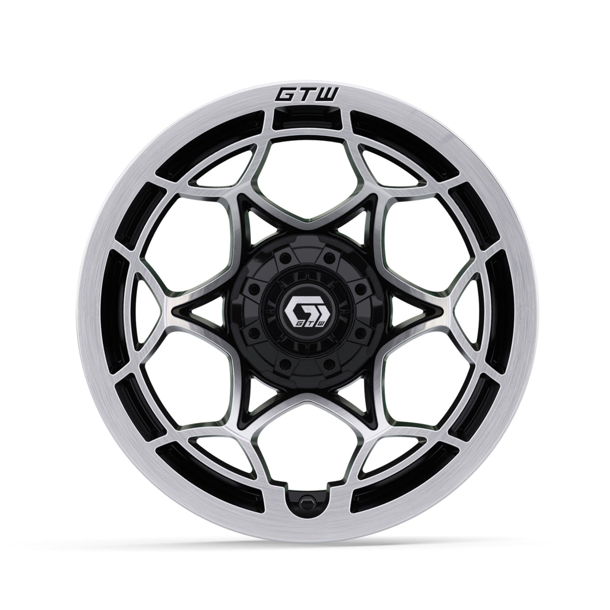 14" GTW Nexus Gloss Black with Silver Face Wheel