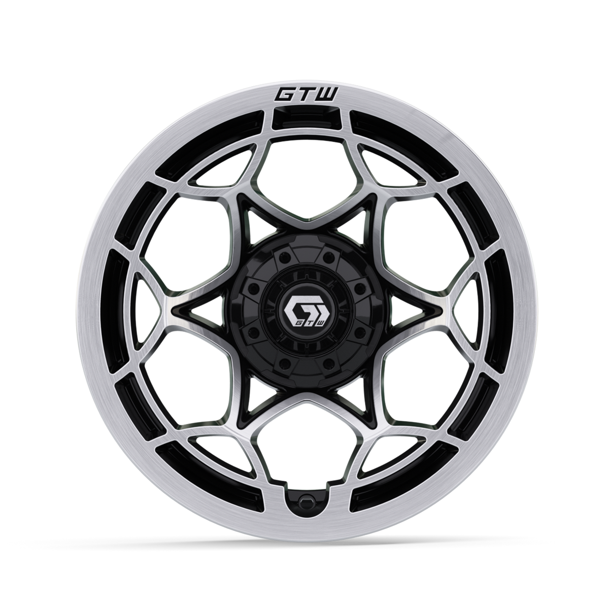 14" GTW Nexus Gloss Black with Silver Face Wheel